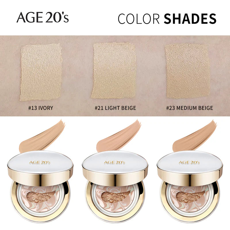 AGE20s Signature Essence Cover Pact Long stay plus Refill makiažo pagrindas / kušonas