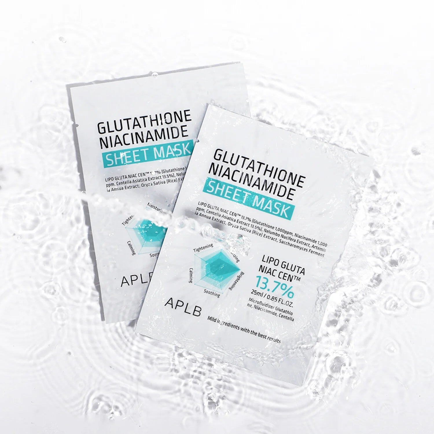 APLB Glutathione Niacinamide Sheet Mask lakštinė veido kaukė