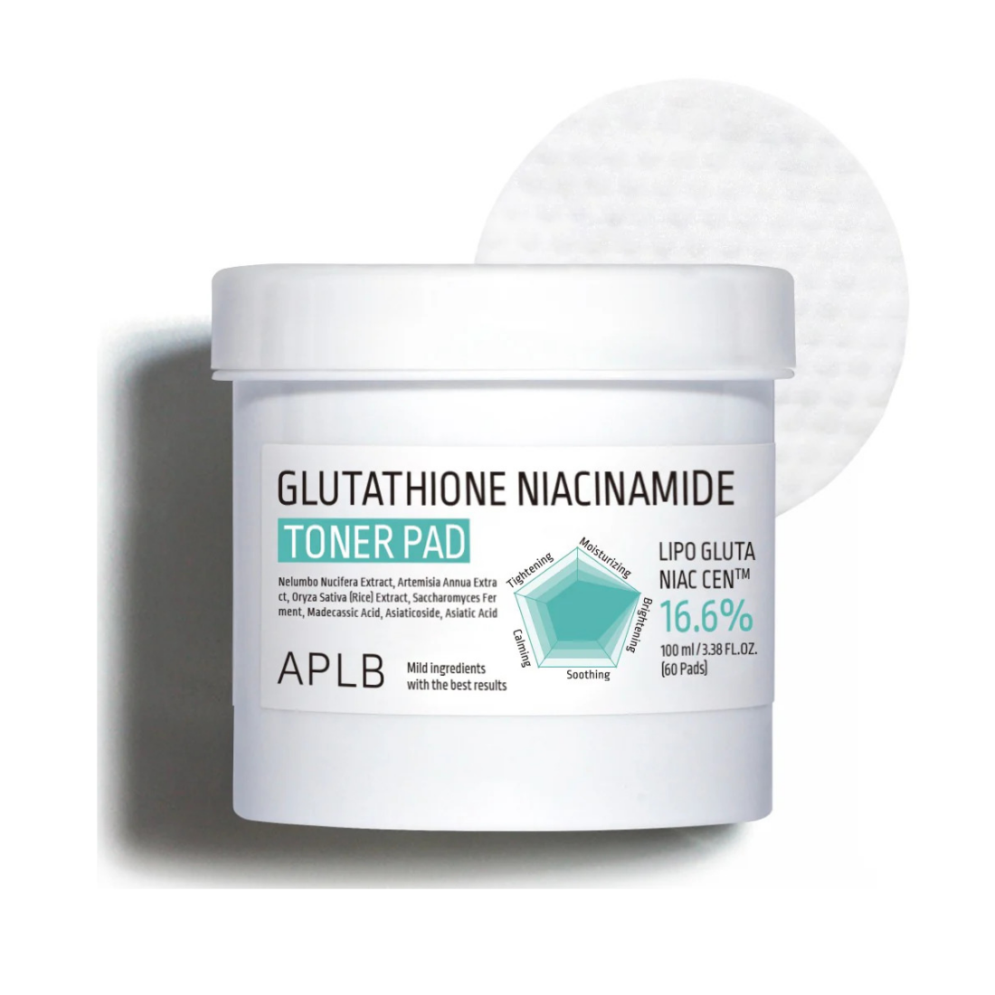 APLB Glutathione Niacinamide Toner Pad veido padeliai