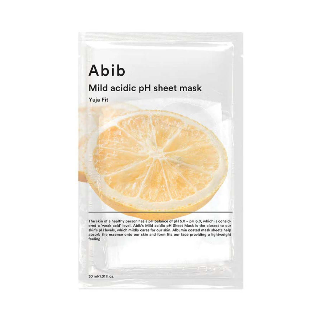 Abib Mild Acidic pH Sheet Mask Yuja Fit veido kaukė