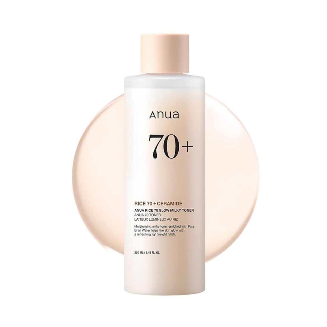 Anua Rice 70 Glow Milky Toner veido toneris