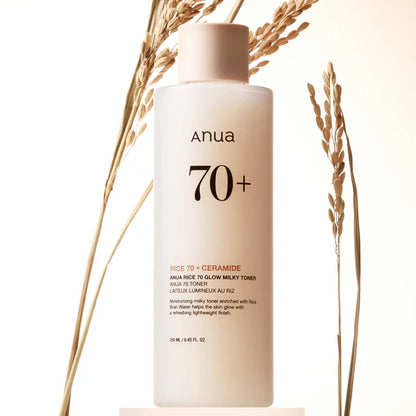 Anua Rice 70 Glow Milky Toner veido toneris