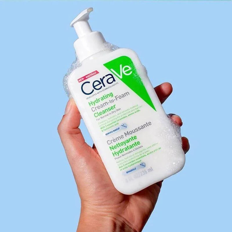 CeraVe Cream-To-Foam Cleanser drėkinamasis putojantis prausiklis