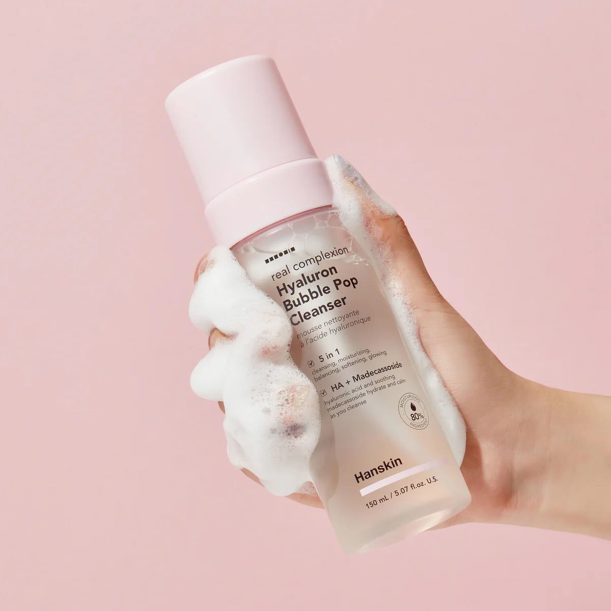 HANSKIN Real Complexion Hyaluron Bubble Pop Cleanser veido prausiklis