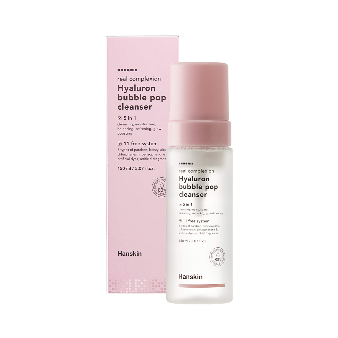 HANSKIN Real Complexion Hyaluron Bubble Pop Cleanser veido prausiklis