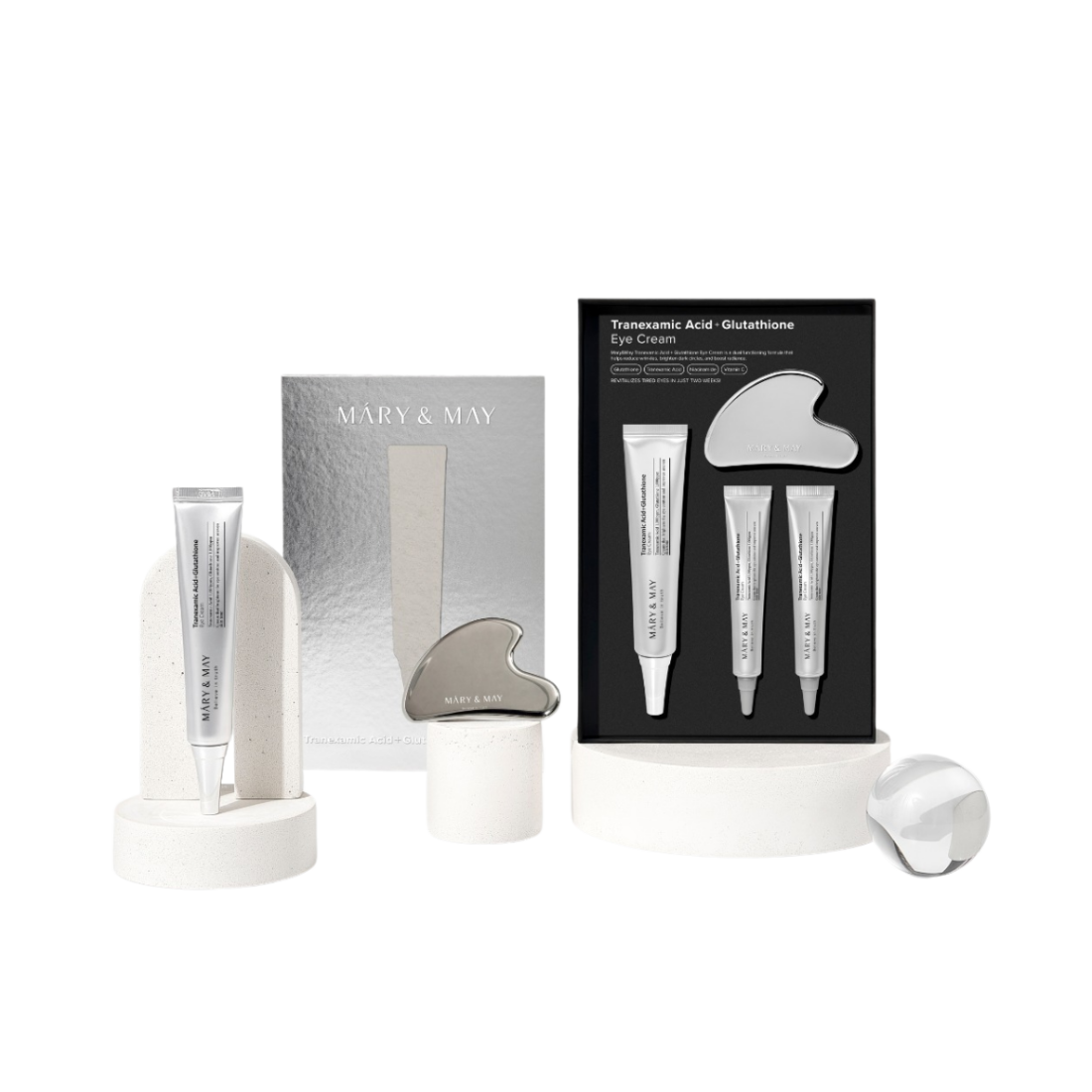 MARY&amp;MAY Tranexamic Acid+Glutathione Eye Cream Kit Set rinkinys