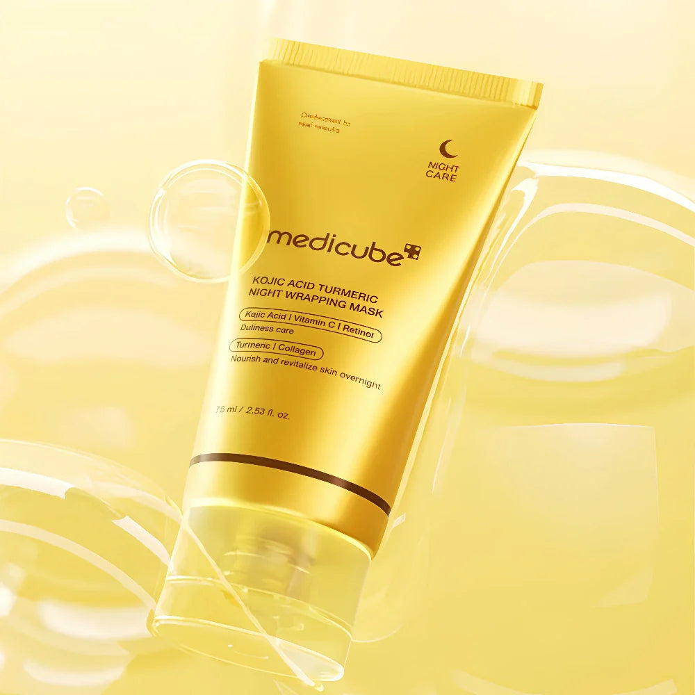 MEDICUBE Kojic Acid Turmeric Night Wrapping Mask naktinė veido kaukė