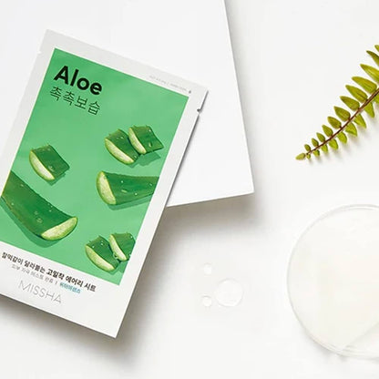 MISSHA Airy Fit Aloe Sheet lakštinė veido kaukė su alaviju