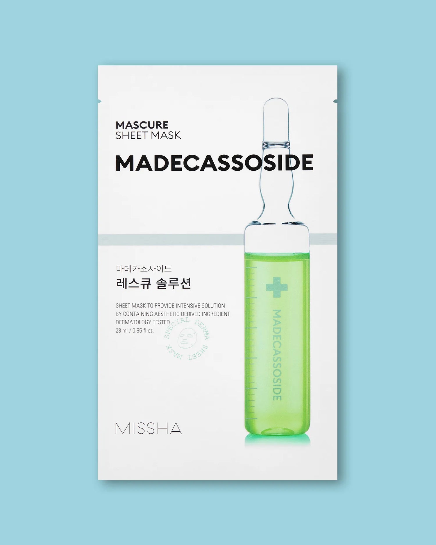  MISSHA Mascure Rescue Solution Sheet Mask veido kaukė su madekasozidu