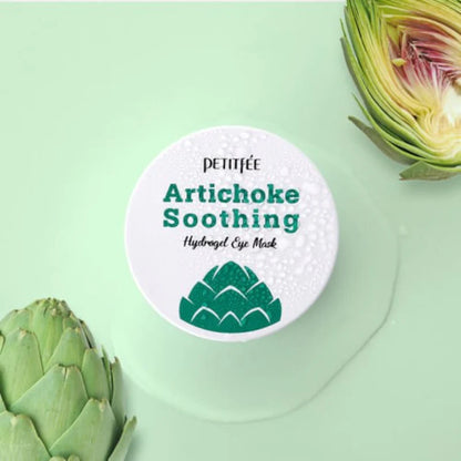 PETITFEE Artichoke Soothing Hydrogel Eye Patch raminančios ir vėsinančios paakių pagalvėlės