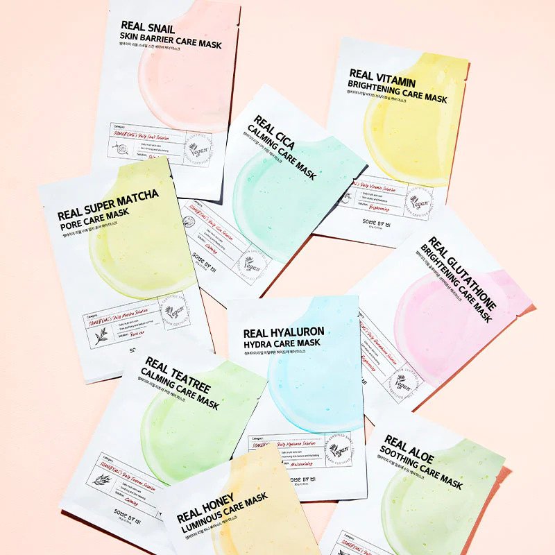 SOME BY MI Real AHA-BHA-PHA Calming Care Mask lakštinė veido kaukė