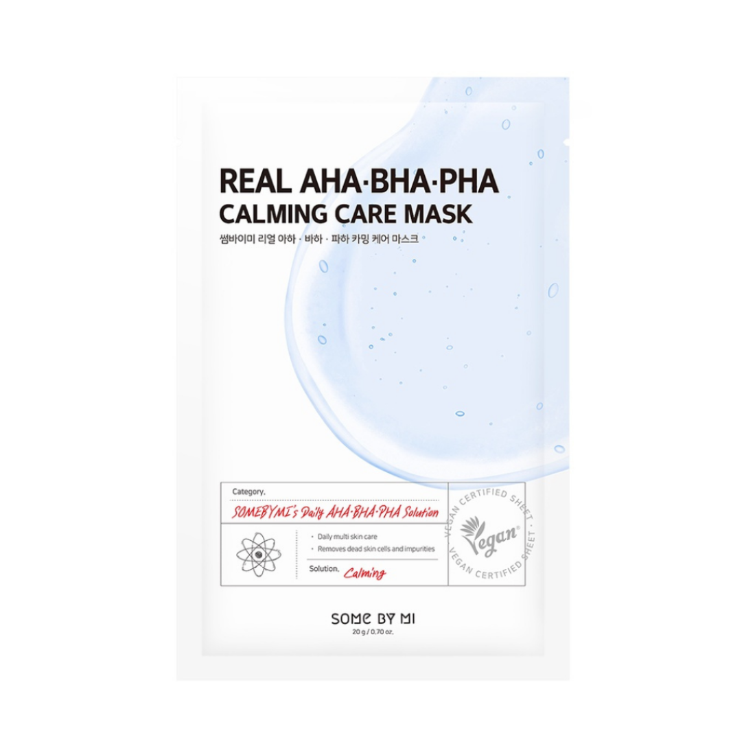 SOME BY MI Real AHA-BHA-PHA Calming Care Mask lakštinė veido kaukė